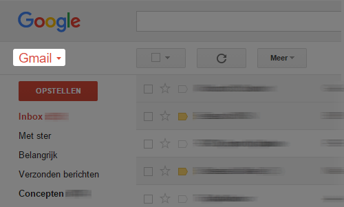 klikken op het gmail logo